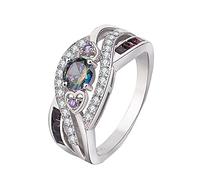 Heart Shaped Amethyst Ring Rainbow Colored 3a Zircon Plated Platinum Silver Ring Rings That Wont (6)