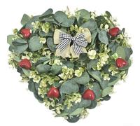 Heart Shaped Artificial Rose Wreath, Large Silk Flower Garland for Wedding Arch, Valentines Day Decoration, Green Floral Wall Decor and Photo Booth Backdrop