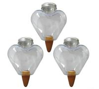 Heart shaped automatic watering tools, 3 pieces for pot insertion, designed to gradually release water and support healthy plant growth indoors