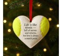 Heart-Shaped Baseball Christmas Ornaments,Sports Ornaments with Hanging Loop for Christmas Tree,Rugby Theme Basketball Baseball Football Tennis Xmas Tree Ornament for Home Party Decor (s6)