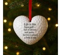 Heart-Shaped Baseball Ornament, Life is like baseball- full of swings and misses, but love is always a home run, Sports Ornaments Hanging Decor for Christmas Tree, Gifts for Lovers (C)