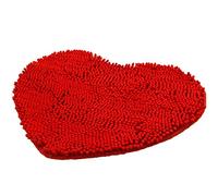 Heart-shaped Bath Mat Rug Soft Shag Kitchen Rug Door Way Feet Mat Anti-slip Strip Absorbent Doormat Bathroom Shower Rugs Shaggy Carpet Red-60 * 70CM