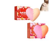 Heart-shaped bath salt ball, 120 g x 2, natural bath bombs, spa bath additive ball, protect body to keep the skin healthy, quickly dissolvable in warm water, body lotion