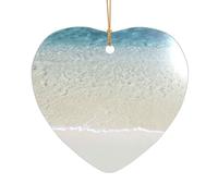 Heart Shaped Beach Clear Sea Sand Pendant, Transparent Acrylic Decoration, Christmas Tree Decoration Pendant.