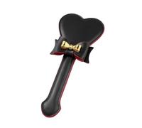 Heart-Shaped Bowknot PU Leather Riding Crop, 29cm Equestrian-Style Flogger For Adult Costume, Performance & Party Props(Black)