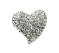 Heart Shaped Brooch Decorative Breastpin for Women in Pink | Alloy and Rhinestone Build, Lightweight Feel, for Backpacks and Scarves, Festival or Birthday