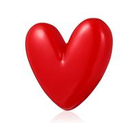 Heart Shaped Brooch Pin Red Resin Metal Fashion Brooch