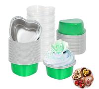 Heart Shaped Cake Mould - 50 Paper Cups for Baking Aluminium | Mold Đe Dessert in Shape D´e Heart Shape ara Pudding D¨e Tiramisú | Containers for Day of Day