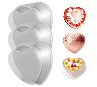 Heart Shaped Cake Pan 3Pcs 6in Food Grade Heart Cake Pan DIY Aluminum Alloy Cake Tin Easy Demolding Leakproof Anodized Heart Molds for Baking Heart Cake Pan Heart Pan Heart Shaped Cake Tin Cake