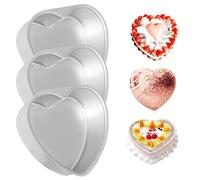 Heart Shaped Cake Pans, 3pcs 6inch Aluminum Alloy Cake Tin, Easy Demolding Heart Cake Pan, Heart Cake Molds for DIY Baking
