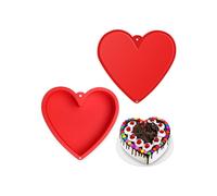 Heart Shaped Cake Pans 8.6Inch,Nonstick Silicone Heart Cake Mold,Reusable Baking Tins,Heart Cake Pan Set for Brownies