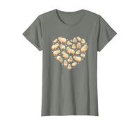 Heart Shaped Capybara T-Shirt, Women, Olive Heather, Large