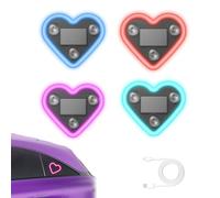 Heart-Shaped Car Ambient Light, Solar Powered Wireless Car LED Neon Light, Cars Interior Atmosphere Lights, Solar & USB Rechargeable LED Cars Window Decor with Suction Cups (4 colors)