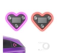 Heart-Shaped Car Ambient Light, Solar Powered Wireless Car LED Neon Light, Cars Interior Atmosphere Lights, Solar & USB Rechargeable LED Cars Window Decor with Suction Cups (Pink+Red)