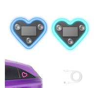 Heart-Shaped Car Ambient Light, Solar Powered Wireless Car LED Neon Light, Cars Interior Atmosphere Lights, Solar & USB Rechargeable LED Cars Window Decor with Suction Cups (Blue+Ice Blue)