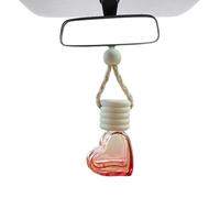 Heart-shaped Car Oil Diffuser, 6 ml Glass Food Bottle for Oils, Aromatherapy Fragrance Diffuser with Decorative Chain, Portable Fragrance Dispenser for Vehicle and Home Decor (Empty Bottle)