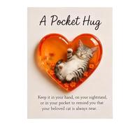 Heart-Shaped Cat Memorial Cards - Cat Sympathy Postcard, Pet Loss Greeting Card, Sentimental Pocket with Words | Recuerd