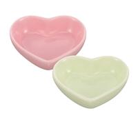 Heart Shaped Ceramic Hamster Feeder 2pcs Anti-turning Bowl
