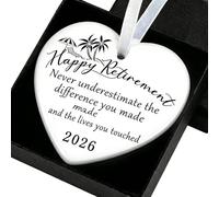 Heart-Shaped Ceramic Ornament "Never Underestimate the Difference You Made" 2026 Retirement Gifts for Woman Happy Retirement Appreciation Gift for Retired Coworker Teacher Friend