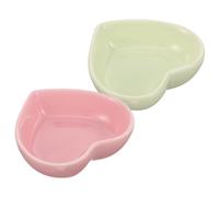 Heart Shaped Ceramic Small Animal Bowl Anti-turning 2pcs