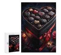Heart-Shaped Chocolate Box - Wooden Brain Teaser for Adults, 300 PCS, Year-End Present - for Quiet Evenings And Focused Play