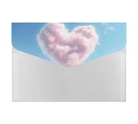 Heart Shaped Cloud File Folder 6-Pocket, Waterproof Accordion File Organizer with Snap Closure, Expanding Document Holder for Office, Home