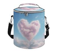 Heart Shaped Cloud Lunch Bag, 15L Portable Leakproof Picnic Basket with Shoulder Strap, Insulated Picnic Cooler Bag for Camping, Beach, Hiking & Groceries