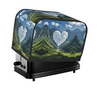 Heart-shaped cloud Toaster Cover 2 Slice, Waterproof Bread Machine Covers with Pockets Universal Size Kitchen Small Appliance Cover with Handle, Dust and Fingerprint Protection