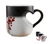 Heart-Shaped Color-Changing Magic Ceramic Mug, Creative thermochromic Coffee Mug, Heart-Shaped Handle, Perfect for hot Drinks Like Coffee and Tea.