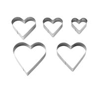 Heart Shaped Cookie Cutter,5 Stainless Steel Cutters | Fruit Cutter - For Home, Birthday Party, Wedding, Pastry Activities, School Activities, Celebrations, Kitchens