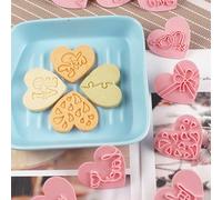 Heart-Shaped Cookie Cutters, 5 cm (2 inch) Plastic Baking Set for Valentine's Day, Love-Themed Treats, Jello, Biscuits & DIY Crafts - Reusa
