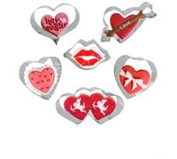Heart Shaped Cookie Cutters Stainless Steel 2.5cm High | stainless steel, rust resistant, long lasting baking tool, food safe material, 6 piece set