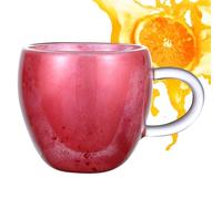 Heart Shaped Cups - Double Wall Coffee Mugs for Cappuccino Lovers | Transparent Glass with Thermal Insulated Style, Artistic Drinkware, Elegant Shape for Milk Latte Hot Cold Beverages Kitchen