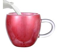 Heart-Shaped Cups - Double Wall, Insulated Aesthetic Tea Glasses | Hot Cold Drinks Milk Drink Service, Cappuccino Drinking Cup for Heat Storage