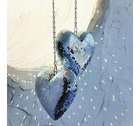 Heart Shaped Disco Balls 2 Pack Disco Ball Decor for Party,Room,Home, Bar,Retro Reflective Handmade Disco Ball Light Silver Hanging Disco Decorations(6.3 inch)