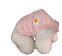 Heart Shaped Dog Cat Clothes, Plush Fleece Lined & Thickened Winter Sweater For Small Breeds Teddy Bichon Pomeranian Schnauzer, Cute Valentine's Christmas Apparel(C90#Pink,L(建议6-8斤))