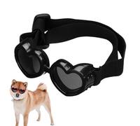 Heart-shaped Dog Sunglasses, Dog Glasses, Anti-Fog, Puppy Sunglasses, Heart, UV Protection Pet Glasses with Adjustable Strap, Eye Protection Sunglasses for Riding, (Black, White, Blue, Red)