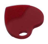 Heart-Shaped Double-Sided Silicone Scalp Scrubber Massage Brush | Shower Use, Red Finish, for Scalp and Body Care, Comfortable Grip, Travel-friendly Design