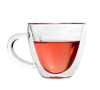 Heart Shaped Double Walled Insulated Glass Coffee Mugs Or Tea Cups, Insulated Clear Milk Cup Tea Cup with Handle 180ml Or 240ml (2#)