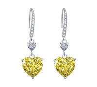 Heart Shaped Earhook For Women European And American Fashion 4 Heart Small Earrings for Women Pack (Yellow, One Size)