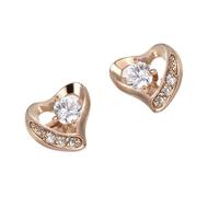 Heart Shaped Earrings for Woman,Hollow Design with Diamond Inlay in The Center, Perfect for Daily Wear, Gift Giving