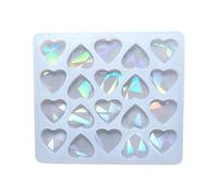 Heart Shaped Earrings Silicone Mold Rainbows Light Effect Ear Studs Epoxy Resin for Parties Festivals Holographical Design Ear Rings