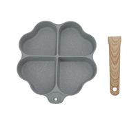 Heart Shaped Egg Frying Pan Nonstick 4 Cup Pancake Pan, Aluminum Alloy Egg Skillet with Ergonomic Handle, Uniform Heating for Omelets, Breakfast Sandwiches & Fruit Towers (Green)