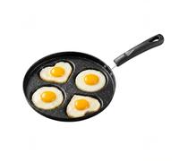 Heart Shaped Egg Pan 3-in-1 Breakfast Pan Nonstick Pancake Griddle Divided Skillet for Couples Kids Breakfast Multi-Sectional Cooker for (Four Holes, Two Centers, Two Circles - Frying pan)