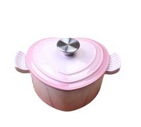 Heart-Shaped Enamel Dutch Oven,Enameled Cast Iron Coated Dutch Oven,Casserole Dish,Professional Enamel Cookware Crock Pot For Slow-Cooking Meats And Vegetables,Works On All Stovetops(Pink)