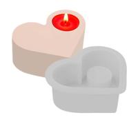 Heart Shaped Epoxy Mould - Round Hole Candle Silicone Mould | Valentine's Day and Wedding Decoration old | 12.5 x 11.3 cm Large Silicone Mould for Handmade Projects and