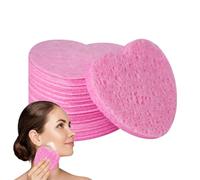 Heart-Shaped Face Sponges - 7 x 6 x 0.8 cm Face Sponge for Cleaning, Pack of 50 Heart-Shaped Face Sponges | Natural Cosmetic Spa - Made of Compressed Wood Pulp for Removing M