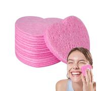 Heart Shaped Facial Sponges - Facial Sponges Set, 50 Pieces Cosmetic Sponges | Heart Shaped Cosmetic Facial Sponges with Honeycomb Structure, Esp Pack