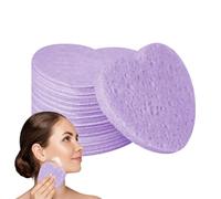 Heart Shaped Facial Sponges - Heart Shape Face Cleaning Sponge Pads, Sponges Cleansing Hearts Cellulose Facial Natural Cosmetic Spa Spong, Makeup Spong For Face Cleansing Gentle Beauty Tool