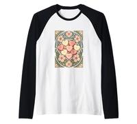 Heart Shaped Favors and Flowers Art Nouveau Raglan Baseball Tee
